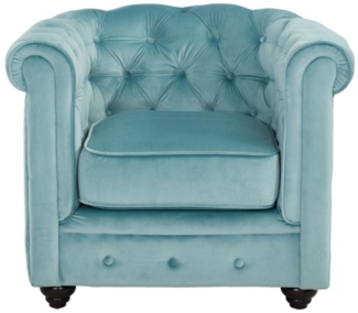 Sessel CHESTERFIELD - Samt - Hellblau