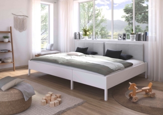 Rauch Möbel 'Mare' Familienbett, Liegefläche 270x200 cm, mit Polster-Kopfteil, Farbe Weiß, 278 x 98 x 209 cm