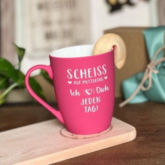Spruchreif® Tasse SOFT-TOUCH-Tasse mit beidseitiger Gravur, Geschenke für die Familie