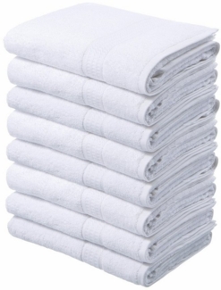 my home Handtücher Juna, als Set und Serie erhältlich, 8 Handtücher, 50x100 cm, Walkfrottier (8-St), 8-tlg. Handtuch-Set, 100% Baumwolle, mit Bordüre, Uni-Farben, weich
