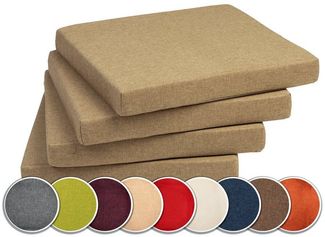 sunnypillow Stuhlkissen 4er Set Kissen 40 x 40 x 5 cm, Sitzkissen Sitzauflage für Stühle, Bänke