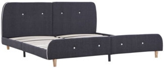 vidaXL Bettgestell ohne Matratze Dunkelgrau Stoff 120x200 cm 281099
