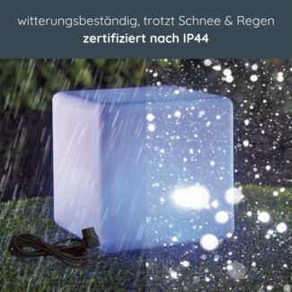 MeLiTec LED Gartenleuchte, LED wechselbar, RGBW, einstellbar, mit Farbwechsel-Funktion, Würfel mit Farbwechsel, Lampe RGB, eckig, beleuchteter Tisch