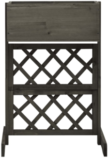 vidaXL Garten-Spalier mit Blumenkasten Grau 45x30x74 cm Tannenholz 314839