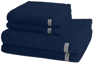 Ross Sinfonie 4 tlg. Frottier-Set - 2 X Handtuch (50 X 100cm) und 2 X Duschtuch (70 X 140cm) - 500 g/m2 - Denim