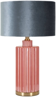 Dmora Tischlampe Cosentino, Schreibtischleuchte, Büroleuchte, Arbeitslampe, 40x40 h70 cm, Rot und Blau