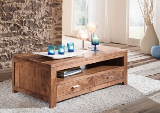 Massivmoebel24 Couchtisch SHAMAN (Couchtisch Akazie 110 x 60 x 40 golden honey lackiert SHAMAN #74)