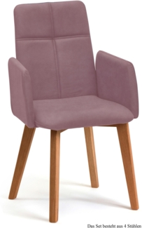 Armlehnstuhl (4er-Set) Dardana 52 x 92 x 60 Eiche geölt/Rosewood