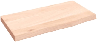 vidaXL Wandregal 40x20x2 cm Massivholz Eiche Unbehandelt 363503