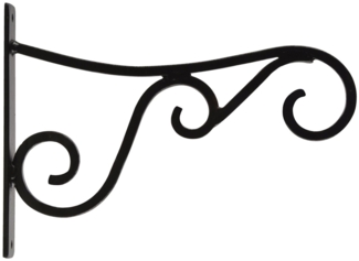 Dekowunder Wandhaken Wandhalterung Landhaus Karbonstahl 35cm Blumenampel schwarz Garten, (1 x Haken)