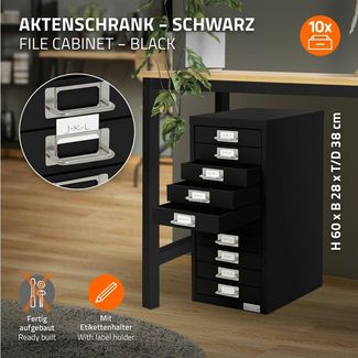 ML-DESIGN Aktenschrank Metallschrank mit Schubladen Aufbewahrungsschrank Mehrzweckschrank (1-St) Lagerschrank Büroschrank Werkzeugschrank Stahlschrank 28 x 38 x 60 cm