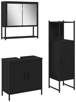 vidaXL Badezimmermöbel Set mit Tür 3 pcs Schwarz 33 x 33 x 102,5 cm 3334369