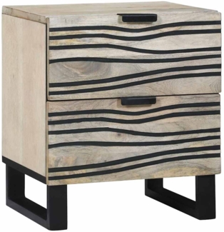 vidaXL Nachttisch 2 pcs Weiß und Schwarz 40 x 33 x 46 cm 4017971