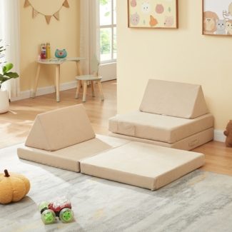 Spielsofa Norhulta 5-tlg. 120x66x46 cm Cord Beige [en. casa]