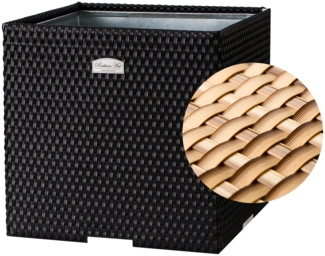 XL Polyrattan Pflanzgefäß Pflanzkübel Blumentopf Blumenkübel Übertopf Hochbeet