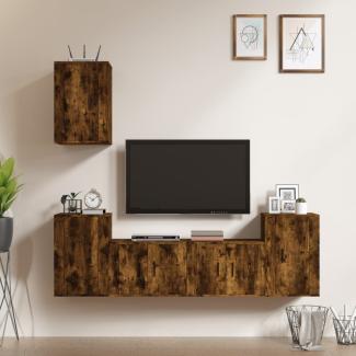 vidaXL 5-tlg. TV-Schrank-Set Räuchereiche Holzwerkstoff 3188571