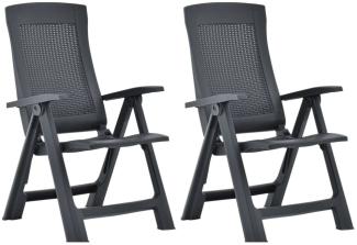 vidaXL Verstellbare Gartenstühle 2 Stk. Kunststoff Anthrazit 48761