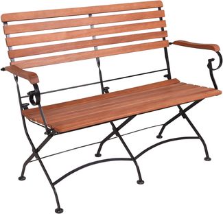 Gartenbank KNUT klappbar - 116cm Breit, Eukalyptus, Natur | Terrassenbank Wetterfest Sitzbank Outdoor Bank