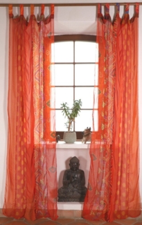 Guru-Shop Vorhang Vorhang 2 Stück seidige upcyceling Gardine aus..