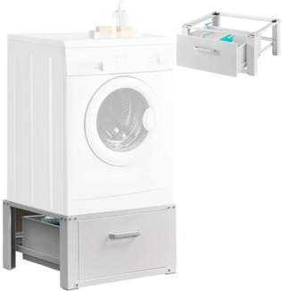 SURFOU Waschmaschinenunterschrank Podest für Waschmaschine und Trockner Waschmaschinenunterschrank (für Trockner Kühlschrank) mit Schublade 63x54x31cm(LxBxH) Waschmaschine Sockel Untergestell