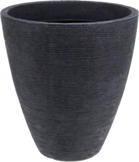 Koopman Blumentopf Anthrazit (1 St), Geriffelt, Kunststoff, 42x39cm, Blumentopf, Übertopf