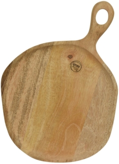 Decoris season decorations Schneidebrett, Mangoholz, Schneidebrett 23x35cm Holz Mangoholz rund mit Griff Natur Braun