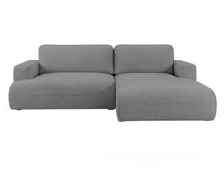 MEBLINI Schlafcouch mit Bettkasten – LUMIERE – 271x195x96cm – Rechts – Dunkelgrau Samt - Ecksofa mit Schlaffunktion - Sofa mit Relaxfunktion und Kissen - Couch L-Form – Eckcouch
