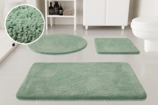 OTTO home Badematte Neele, Höhe 20 mm, rutschhemmend beschichtet, schnell trocknend, Polyester, rechteckig, Badteppich, getuftet, modern, Uni, antirutsch, flauschig, hochflor