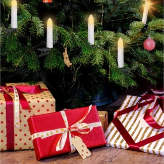 Spetebo LED-Lichterkette LED Kerzen Lichterkette mit 30 Kerzen - 580 cm, 30-flammig, Weihnachts Deko Beleuchtung für den Tannenbaum
