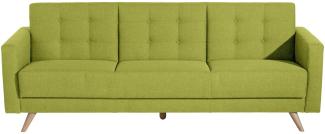 Julian Sofa 3-Sitzer mit Bettfunktion Flachgewebe Apfel Buche Natur