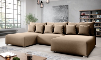 AX LIVING Ecksofa mit Schlaffunktion Ederra U 300 cm breit – beige Stoff