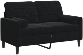 vidaXL 2-Sitzer-Sofa mit Zierkissen Schwarz 120 cm Samt 3278214