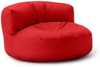 Lumaland runde Outdoor Sitzsack-Lounge, Polyester, Rot, 90 x 50 cm, 320 l