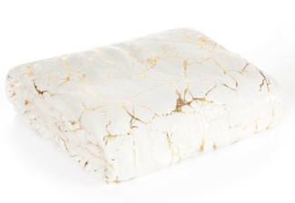 Wohndecke mit goldenem Marmormuster Glamour GLAMO 150x200 cm creme gold