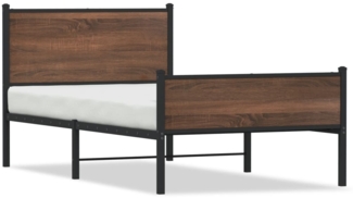 vidaXL Metallbett ohne Matratze Eichen-Optik 100x190 cm 4007952