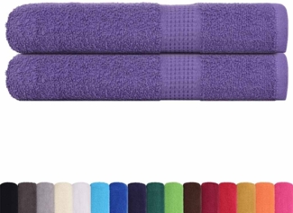 vidaXL Saunatücher 2 Stk. Lila 80x200 cm 360 g/m² 100% Baumwolle 136887