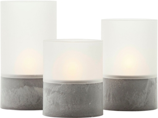 Brilliant Außen-Tischleuchte Bougie, Timerfunktion, LED fest integriert, Extra-Warmweiß, LED-Kerzen 3er-Set, Timer, Höhe 10/12,5/15 cm, Ø 8 cm