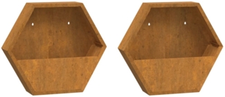 vidaXL Wand-Pflanzkübel 2 Stk. Rostig Cortenstahl 46x10x40 cm 823685