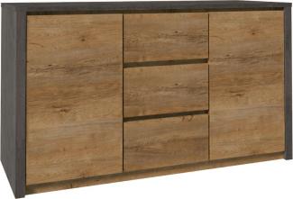 Kommode Montana Sideboard Anrichte 140cm eiche lefkas grau grifflos