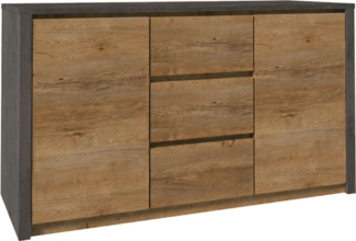 Kommode Montana Sideboard Anrichte 140cm eiche lefkas grau grifflos