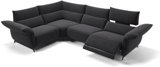 Sofanella Ecksofa CUNEO Eckcouch Stoff Stoffsofa in Schwarz