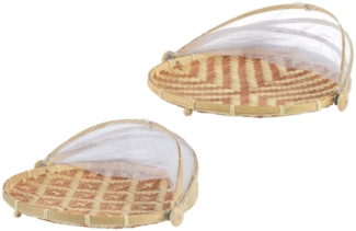 Kaemingk Schutzhaube, Abdeckhaube für Lebensmittel 35cm Bambus 1 Stück sortiert Natur