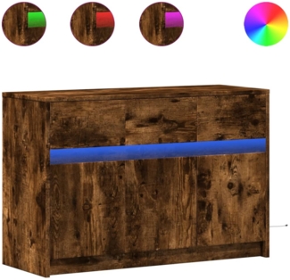 vidaXL TV-Schrank mit LED-Beleuchtung Räuchereiche 91x34x61 cm 852184