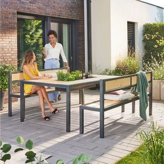 HOME DELUXE Sitzgarnitur aus Lärche NAXOS - 200 x 43 cm Made in Germany