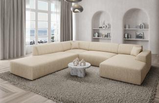 Sofa Dreams Wohnlandschaft Designer Strukturstoff Sofa Mallorca U Lounge Stoffsofa Modern, Lounge-Sofa