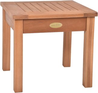 Gartentisch ANNIKA Teak-Look - Eukalyptus, Hellbraun, 40 x 40 x 37 cm | Garten Beistelltisch Wetterfest Outdoor Tisch