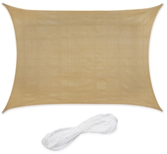 Rechteckiges Sonnensegel HDPE, Beige, 2x4 m