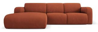 Micadoni Boucle Ecksofa Molino 4-Sitzer Links Strukturierter Stoff Orange