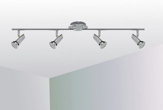 TRANGO LED Deckenspot, 3 Stufen dimmbat, 4-flammig 2001-048SD LED Deckenleuchte *SOPHIE* in Chrom-Optik inkl. 4x 5 W 3-Stufen dimmbaren GU10 LED Leuchtmittel I Deckenlampe I Deckenstrahler I Deckenspots, Wohnzimmer-Lampe schwenkbar und drehbar