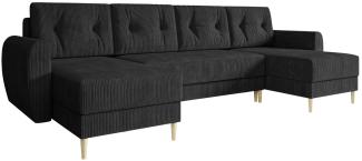 Ecksofa Jazon U Cord mit Bettkasten und Schlaffunktion (Farbe: Poso 135)